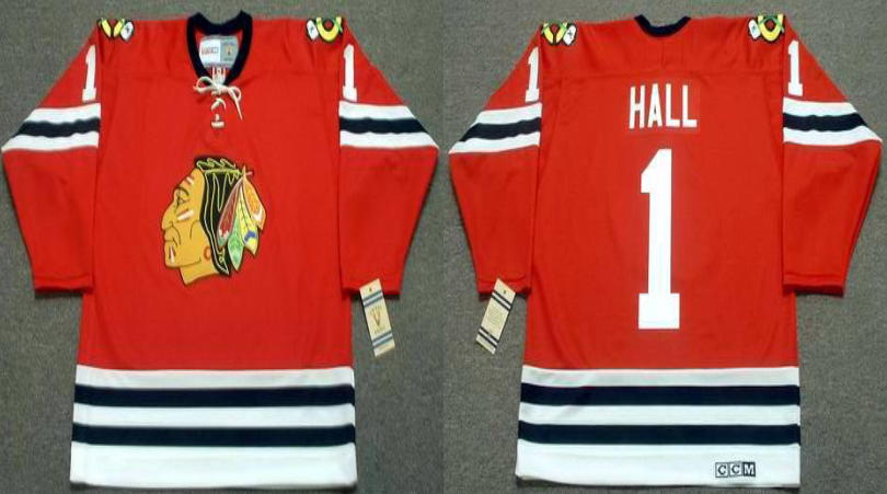 2019 Men Chicago Blackhawks #1 Hall red CCM NHL jerseys->chicago blackhawks->NHL Jersey